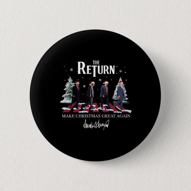 Make Christmas Great Again Funny Santa Trump 2024  Button (Front)