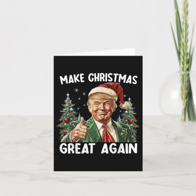 Make Christmas Great Again Funny Santa Trump 2024  Card (Front)