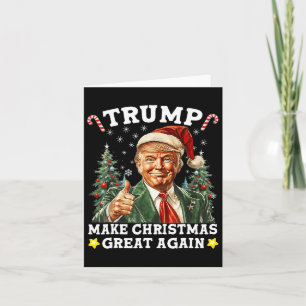 Make Christmas Great Again Funny Santa Trump 2024 Card