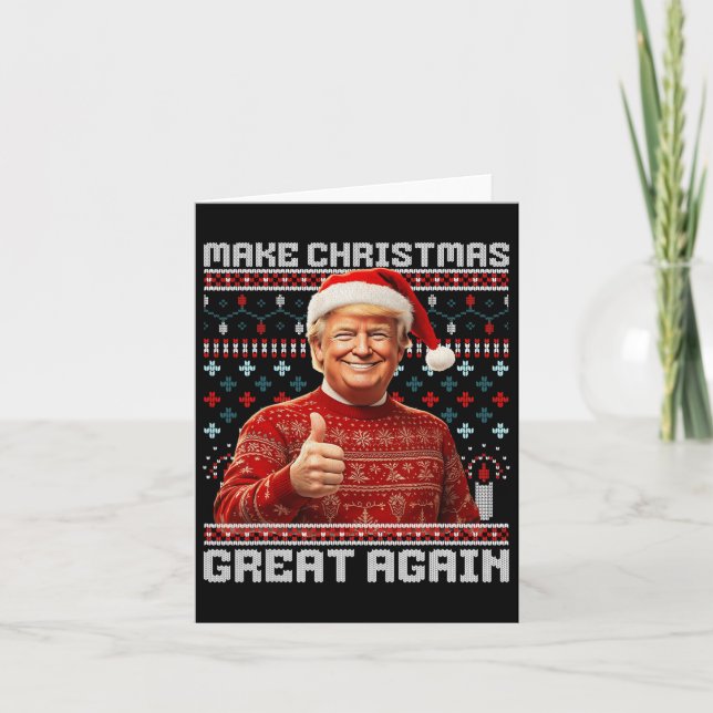 Make Christmas Great Again Funny Santa Trump 2024  Card (Front)