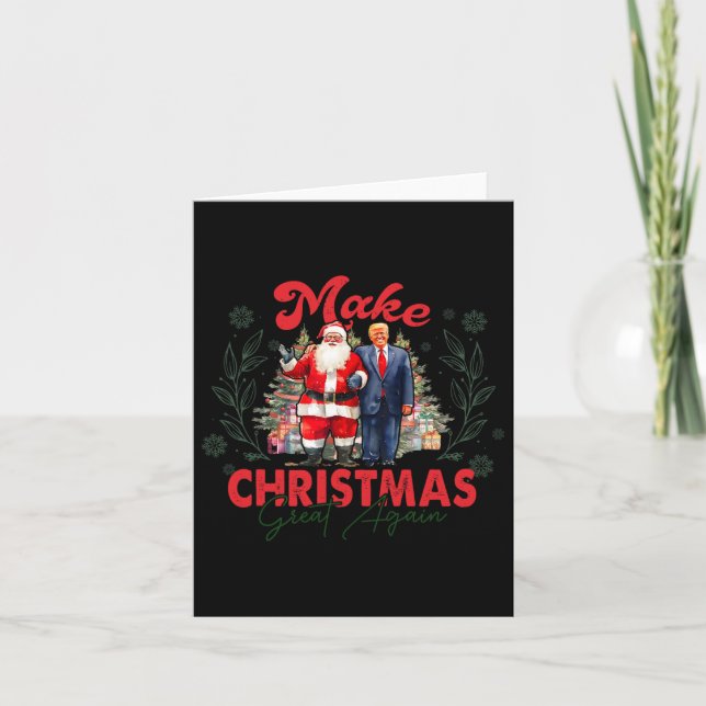 Make Christmas Great Again Funny Santa Trump 2024  Card (Front)