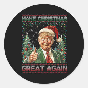 Make Christmas Great Again Funny Santa Trump 2024 Classic Round Sticker