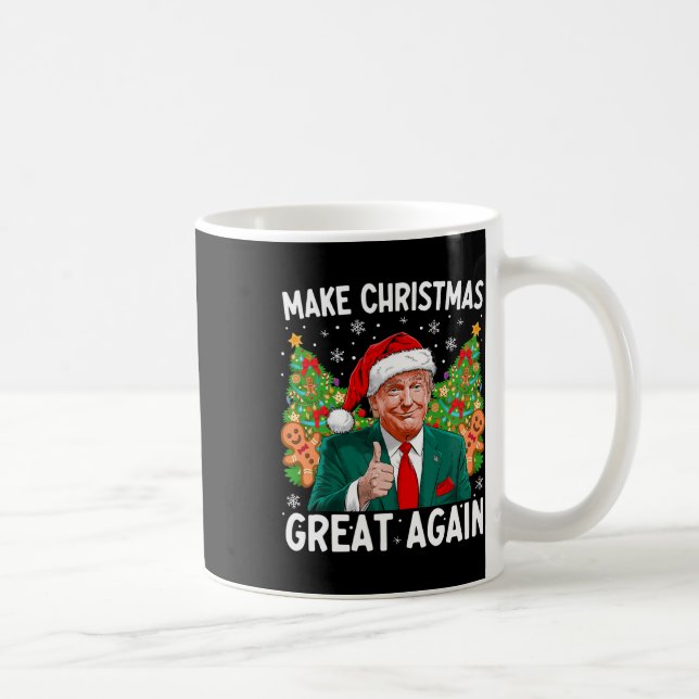 Make Christmas Great Again Funny Santa Trump 2024  Coffee Mug (Right)