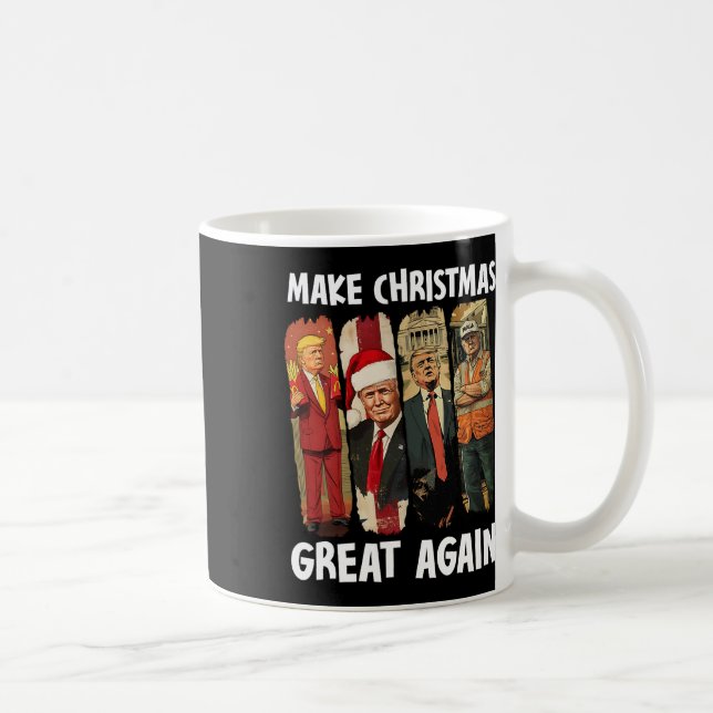 Make Christmas Great Again Funny Santa Trump 2024  Coffee Mug (Right)