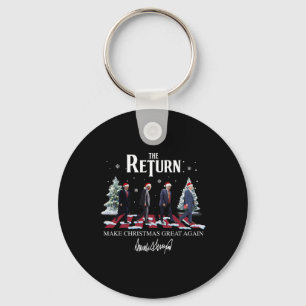 Make Christmas Great Again Funny Santa Trump 2024 Keychain