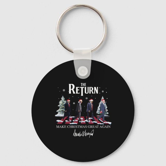 Make Christmas Great Again Funny Santa Trump 2024  Keychain (Front)