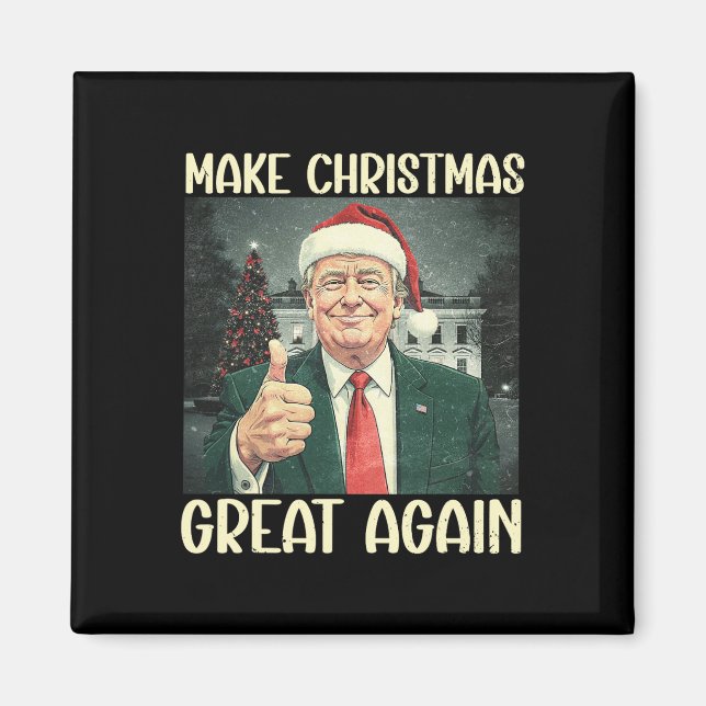Make Christmas Great Again Funny Santa Trump 2024  Magnet (Front)