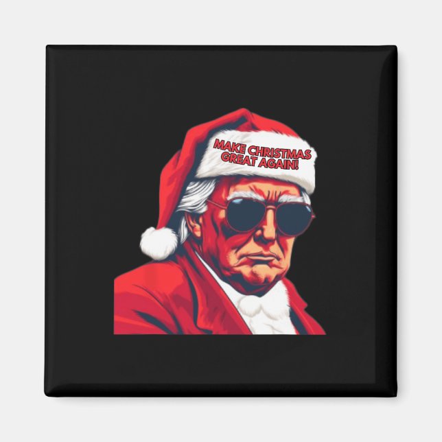 Make Christmas Great Again Funny Santa Trump 2024  Magnet (Front)