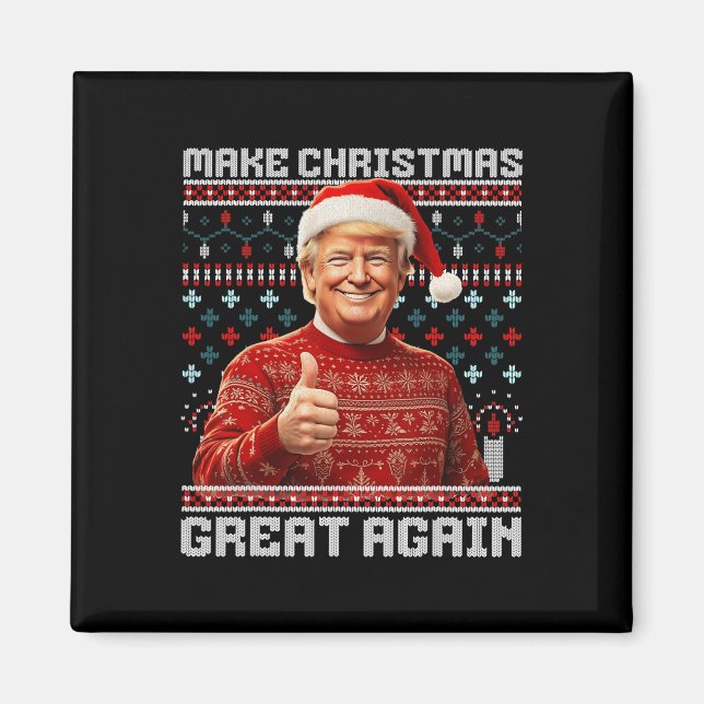 Make Christmas Great Again Funny Santa Trump 2024  Magnet (Front)