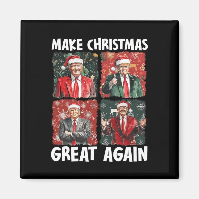 Make Christmas Great Again Funny Santa Trump 2024  Magnet (Front)