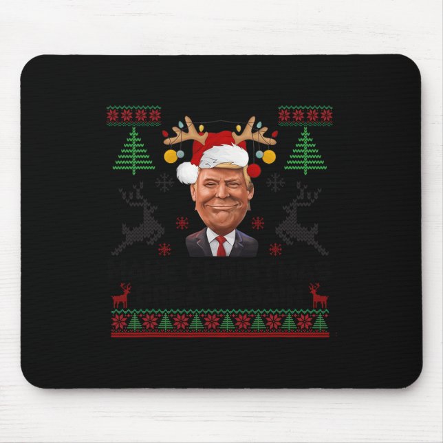 Make Christmas Great Again Funny Santa Trump 2024  Mouse Pad (Front)