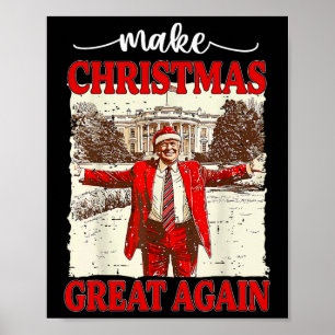 Make Christmas Great Again Funny Santa Trump 2024 Poster