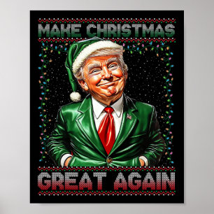 Make Christmas Great Again Funny Santa Trump 2024 Poster