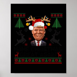Make Christmas Great Again Funny Santa Trump 2024  Poster