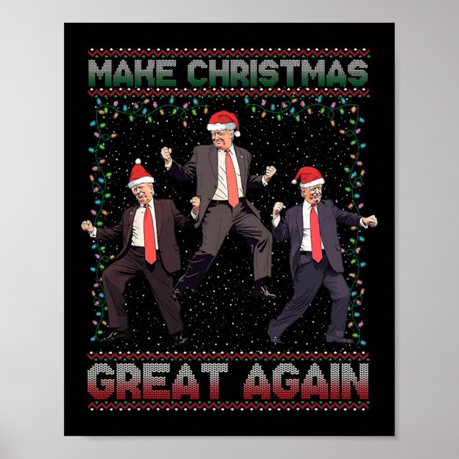 Make Christmas Great Again Funny Santa Trump 2024  Poster (Front)