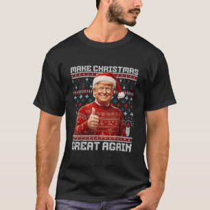 Make Christmas Great Again Funny Santa Trump 2024 T-Shirt