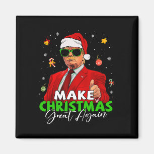 Make Christmas Great Again Funny Santa Trump Chris Magnet