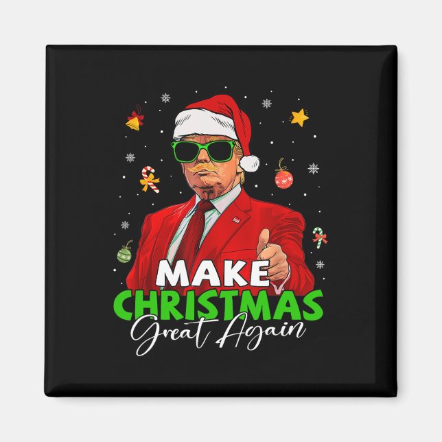 Make Christmas Great Again Funny Santa Trump Chris Magnet (Front)