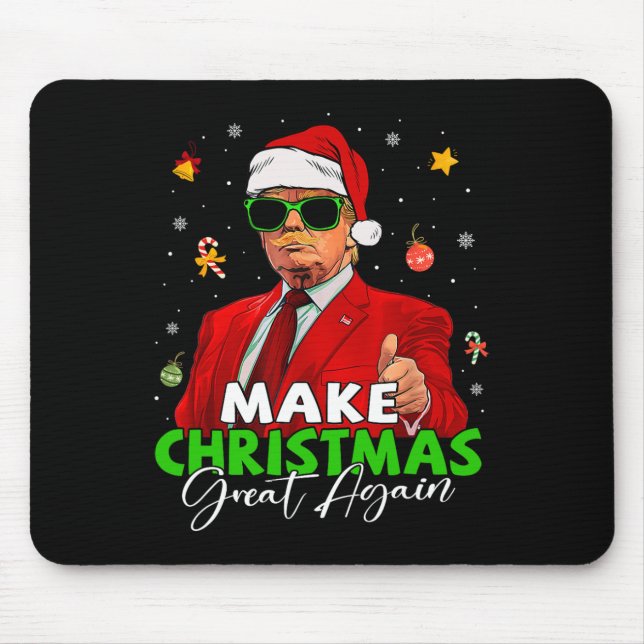 Make Christmas Great Again Funny Santa Trump Chris Mouse Pad (Front)