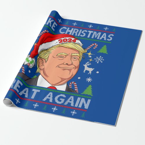 Make Christmas Great Again Funny Trump 2024 Wrapping Paper