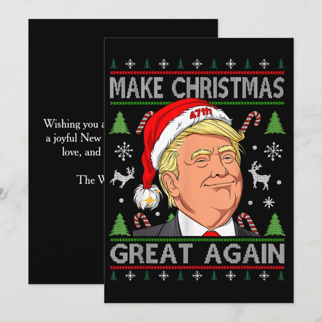 Make Christmas Great Again Funny Trump Christmas  Holiday Card (Front/Back)