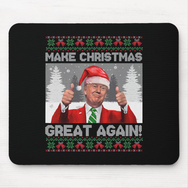 Make Christmas Great Again Funny Trump Pajamas Ugl Mouse Pad (Front)