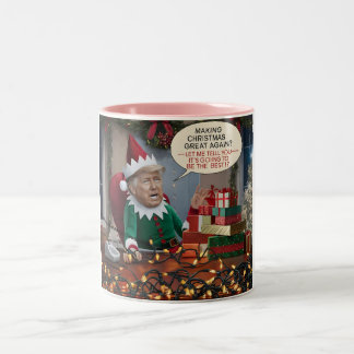 Make Christmas Great Again Funny Trump Two-Tone Coffee Mug