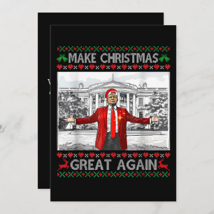 Make Christmas Great Again Funny Trump Ugly Black Holiday Card