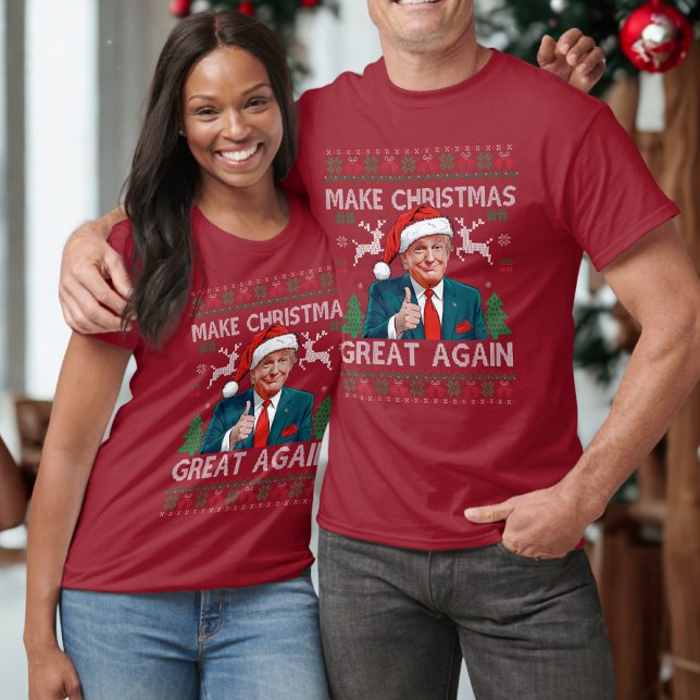 Make Christmas Great Again Funny Trump Xmas Red T-Shirt (Creator Uploaded)