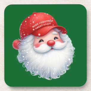 Make Christmas Great Again Maga GOP Santa Beverage Coaster