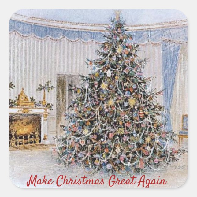 Make Christmas Great Again Oval Office Square Sticker (Front)