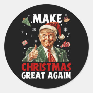 Make Christmas Great Again Santa Funny Trump Xmas Classic Round Sticker