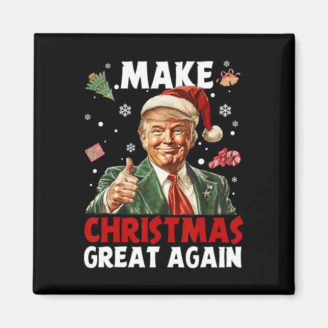 Make Christmas Great Again Santa Funny Trump Xmas  Magnet (Front)