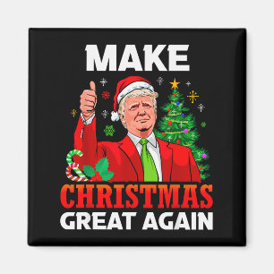 Make Christmas Great Again Santa President Trump Magnet