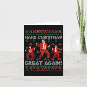 Make Christmas Great Again Santa Trump Dance Ugly Card