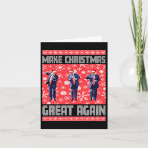 Make Christmas Great Again Santa Trump Dance Ugly Card