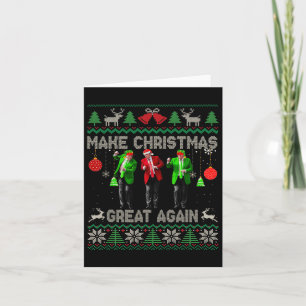 Make Christmas Great Again Santa Trump Dance Ugly Card