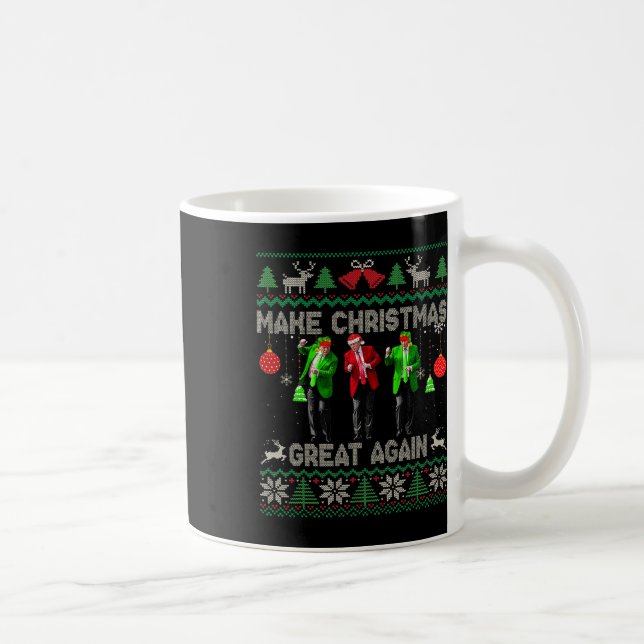 Make Christmas Great Again Santa Trump Dance Ugly  Coffee Mug (Right)