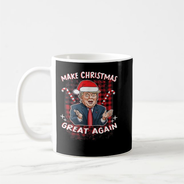 Make Christmas Great Again Santa Trump Ugly Sweate Coffee Mug (Left)