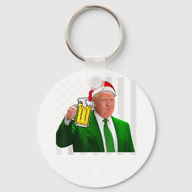 Make Christmas Great Again Shirt Beer Drinking Xma Keychain (Front)