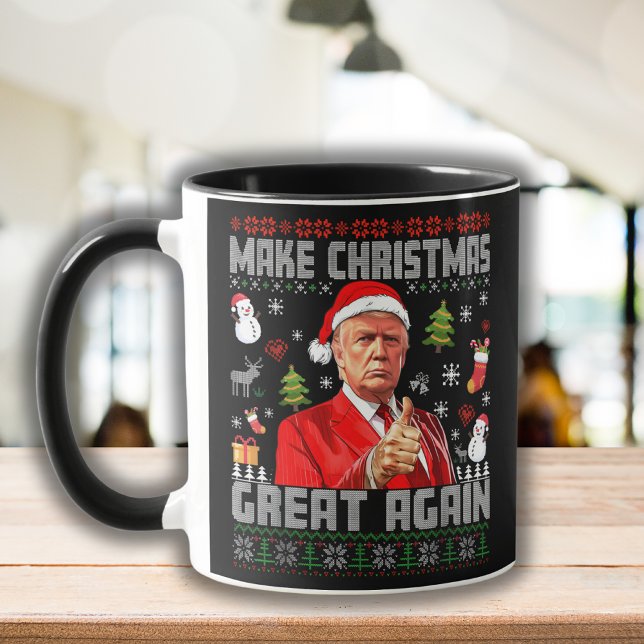 MAKE CHRISTMAS GREAT AGAIN | Trump Black Mug (Creator Uploaded)