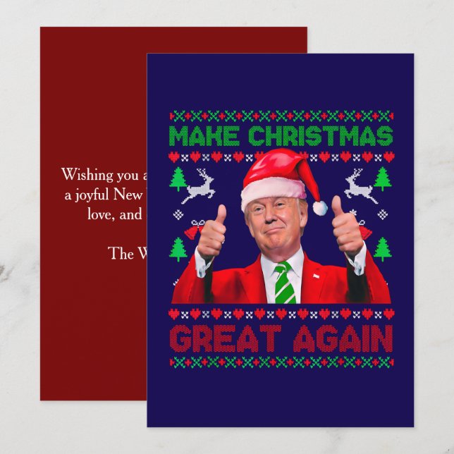Make Christmas Great Again, Trump Christmas Card (Front/Back)