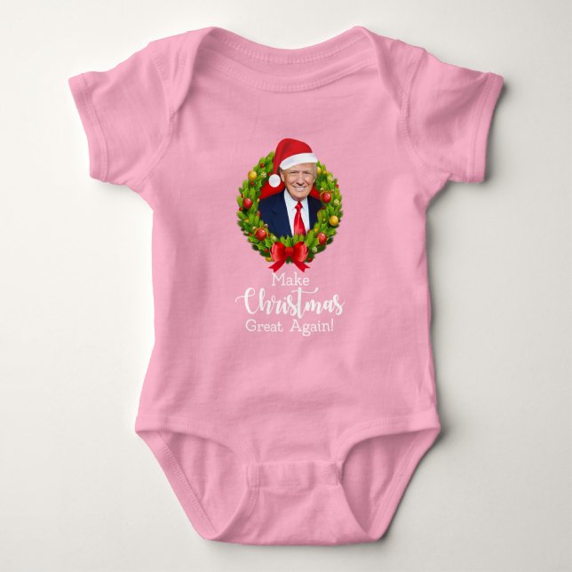Make Christmas Great Again Trump MAGA funny gift Baby Bodysuit (Front)