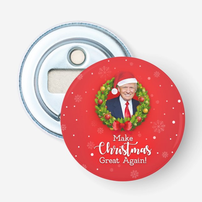 Make Christmas Great Again Trump MAGA funny gift Bottle Opener (Front)