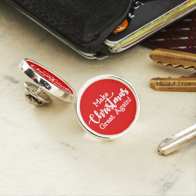 Make Christmas Great Again Trump MAGA funny gift Lapel Pin (In Situ)