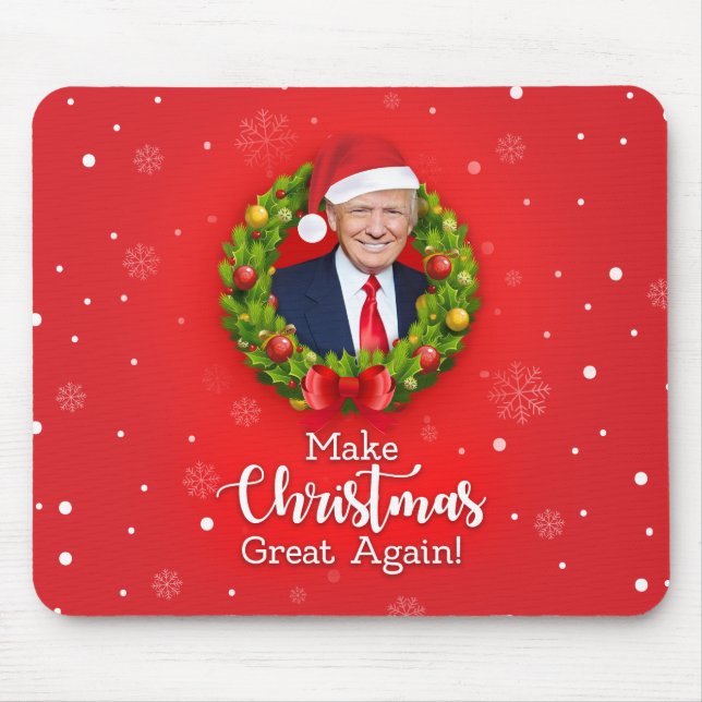 Make Christmas Great Again Trump MAGA funny gift Mouse Pad (Front)