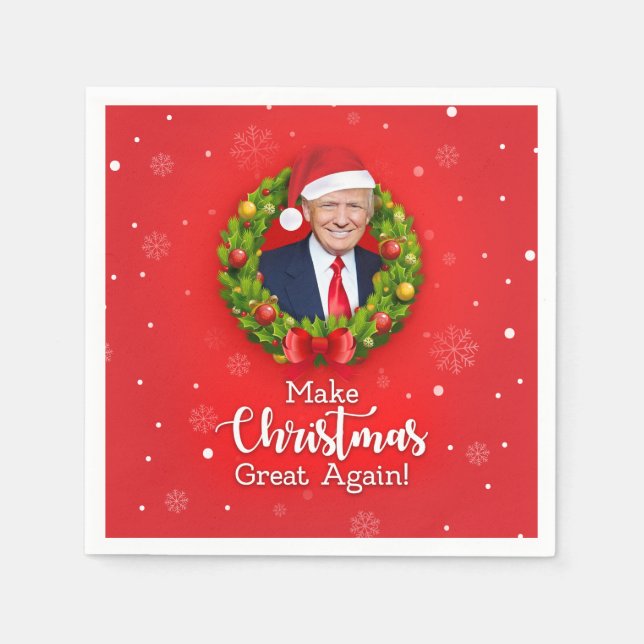 Make Christmas Great Again Trump MAGA funny gift Napkins (Front)