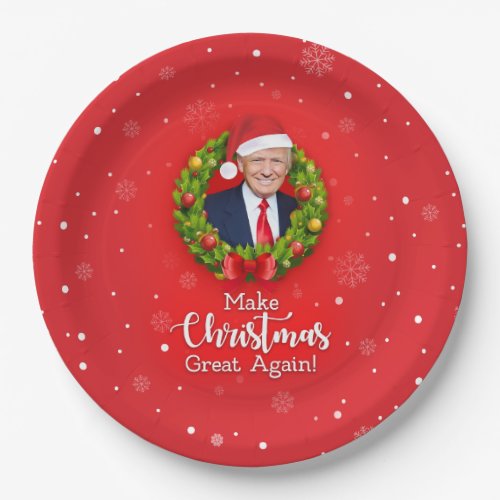 Make Christmas Great Again Trump MAGA funny gift Paper Plates