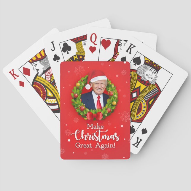 Make Christmas Great Again Trump MAGA funny gift Poker Cards (Back)