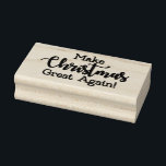 Make Christmas Great Again Trump MAGA funny gift Rubber Stamp<br><div class="desc">Trump in a wraith christmas card on red background with white snowflakes. Make America Great Again and Make Christmas Great Again patriotic card for americans!</div>